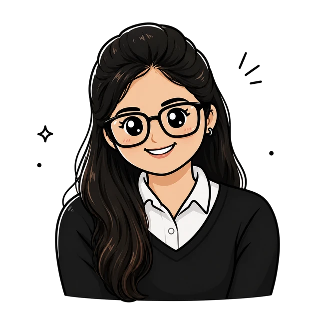 Illustrated portrait of Mahima Gautam.