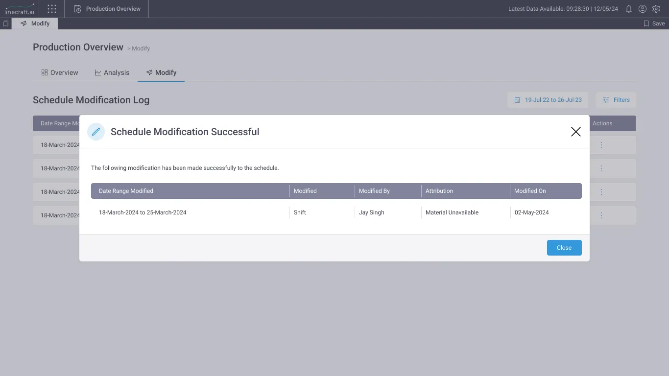 Attributing a reason to each modification.